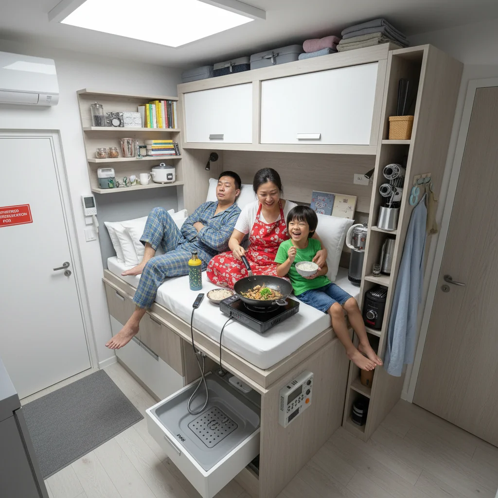 Singapore To Mandate Sleeping Standing Up To Save On HDB Floor Space