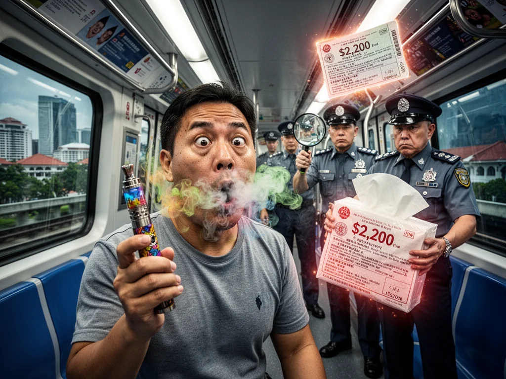 Singapore Man Vapes On MRT, Discovers His Own Existence Is Illegal.