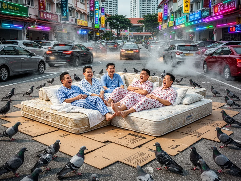 Sinkies Launch 5-Star Open-Air Resort In Serangoon Parking Lot