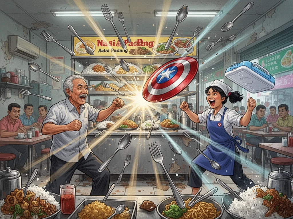 Sinkies Invent New Olympic Sport: Nasi Padang Cutlery Discus