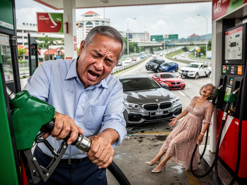 Heartbroken Sinkies Mourn Death of Cheap Malaysia Petrol