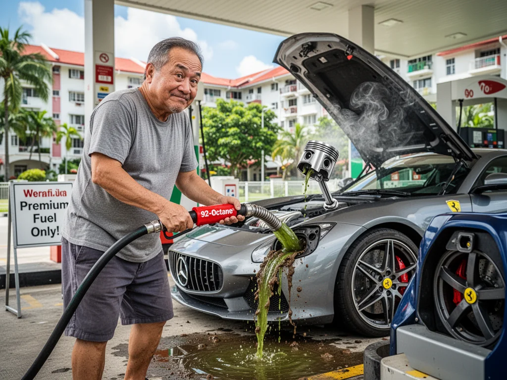 Cheap Sinkies Feed Mercedes 92-Octane Petrol Like Longkang Water