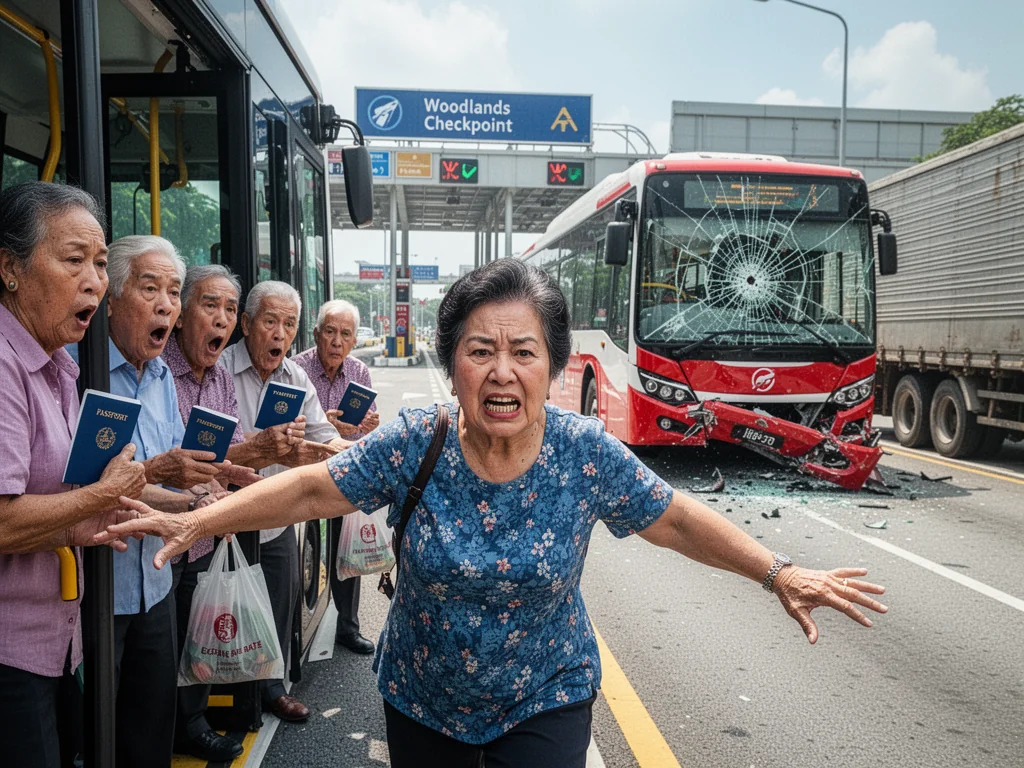 SMRT Bus Collides With Lorry Near Checkpoint To Delay Your Cheap JB Trip
