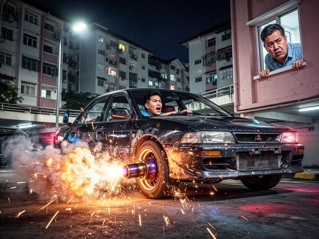 Lancer Driver Thinks Loud Exhaust Will Finally Make Him Fuckable