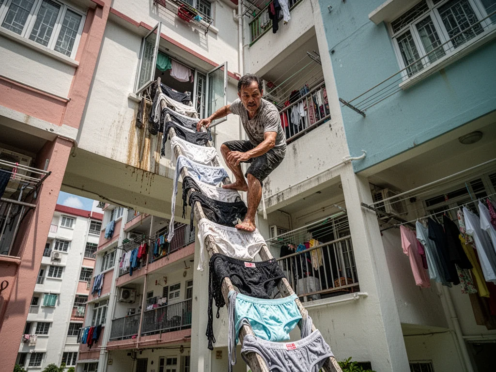 AMK Resident Builds Escape Ladder From Unwashed Uniqlo Boxers