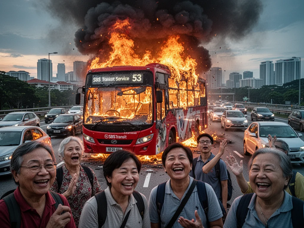 SBS Transit Bus Catches Fire To Warm Up Ungrateful Commuters