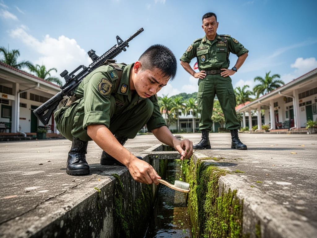 MINDEF Confirms Cleaning Longkangs With Toothbrushes Is Vital For Deterring Foreign Aggression