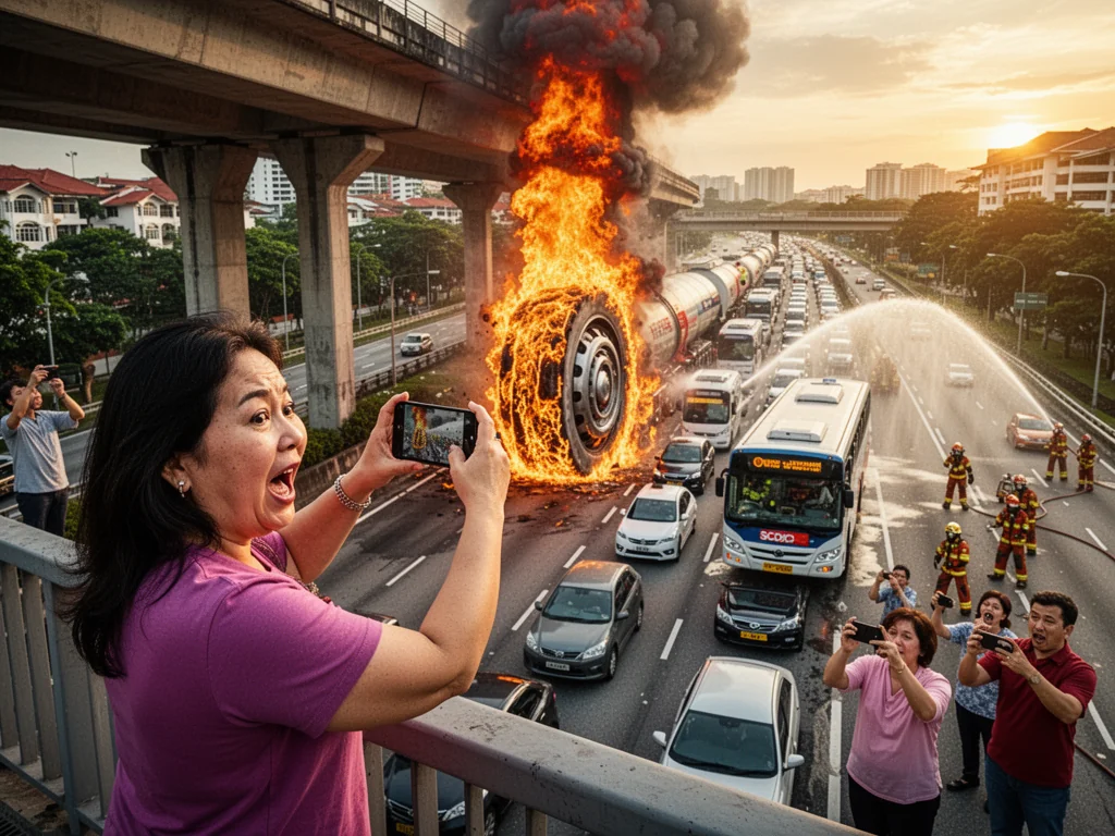 Tanker Wheel Prefers Literal Immolation Over Another Day In Woodlands