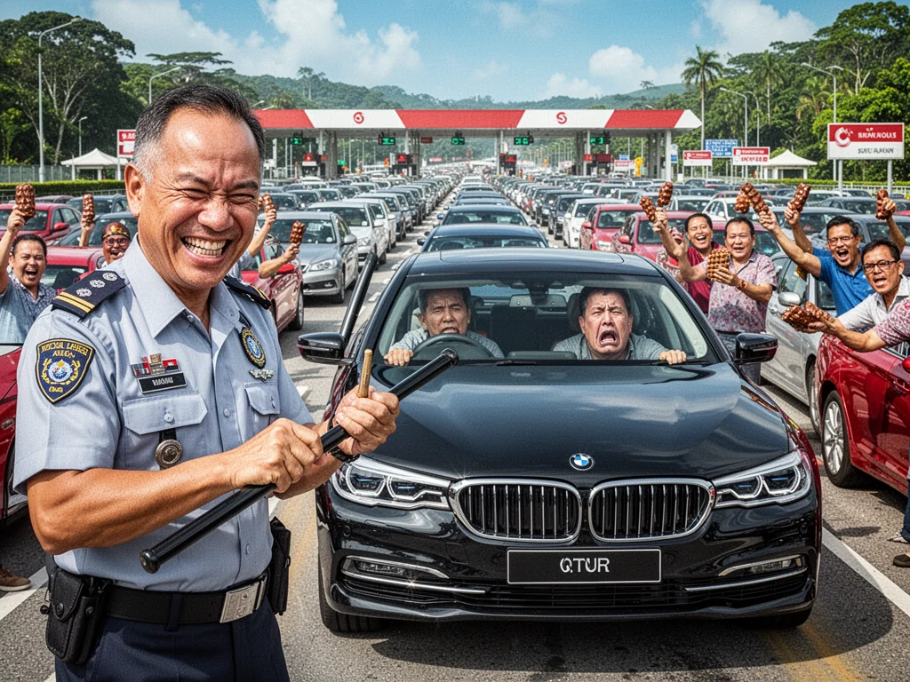 ICA Officer Attains Spiritual Orgasm After Forcing Queue Cutter To U-Turn
