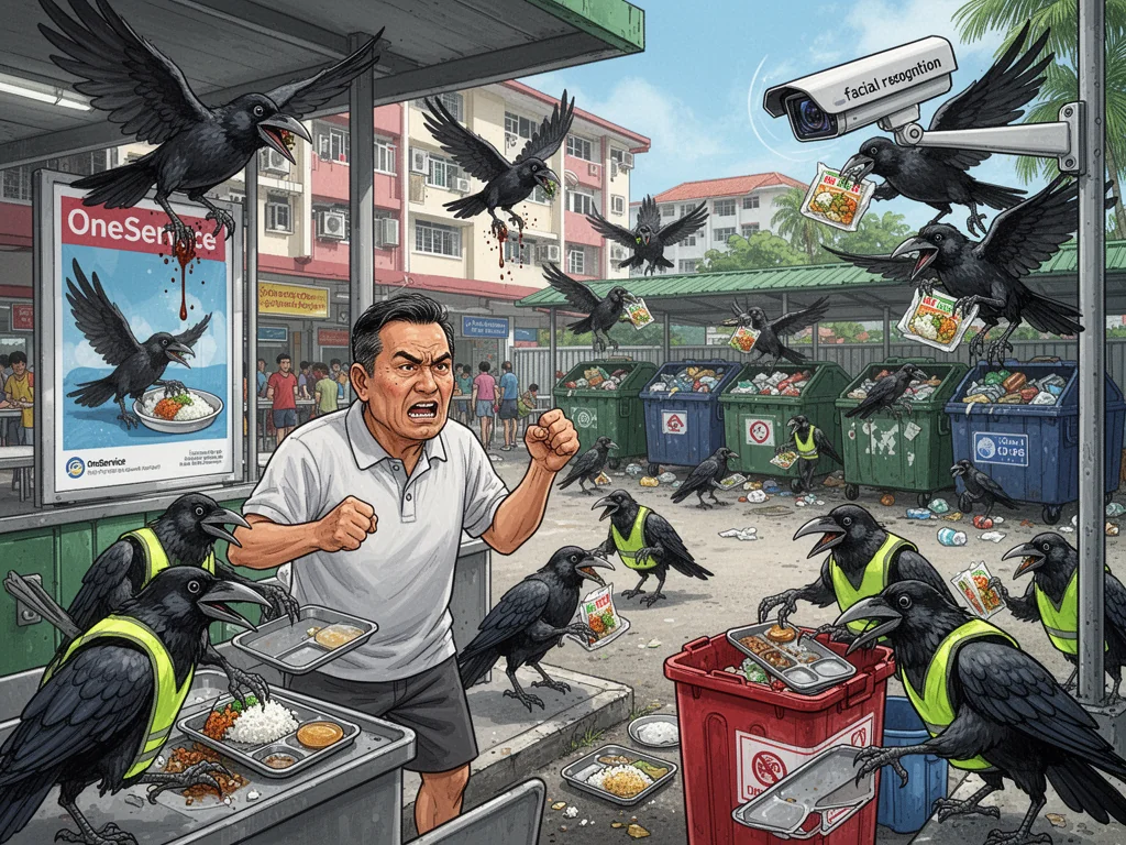 NEA To Fine Yishun Crows For Not Returning Their Trays