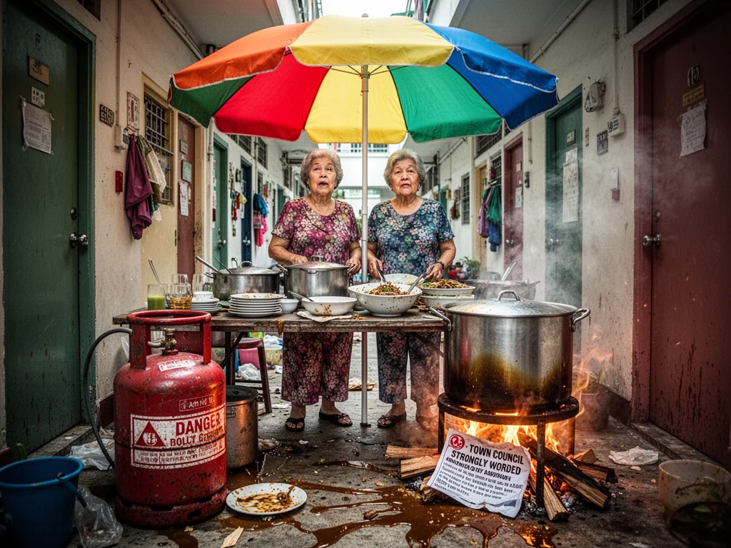 Bukit Panjang Resident Successfully Rebrands HDB Corridor As Improvised Explosive Bistro