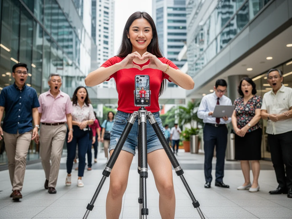 Singaporean Girls Evolving Retractable Tripod Legs To Enhance TikTok Filming Efficiency