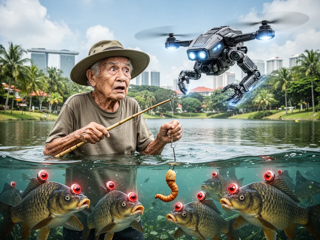 NParks Deploys Tactical Drones to Vaporise Uncles Catching Tilapia