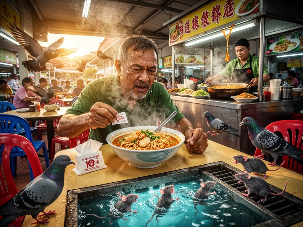 Man Survives Third-Degree Burns Just To Chope Plastic Table